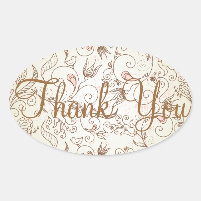 Delicate Floral Thank you Stickers (Front)