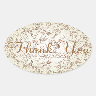 Delicate Floral Thank you Stickers