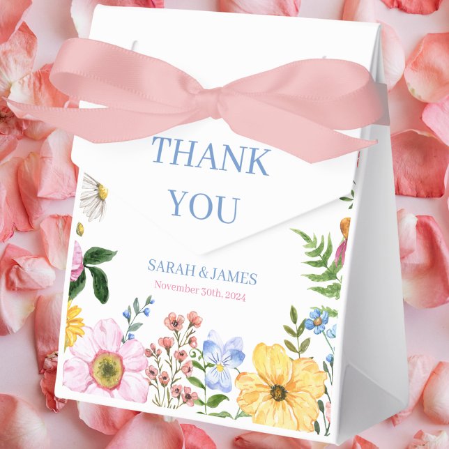 Delicate Floral Watercolor Wedding Favour Box (Creator Uploaded)