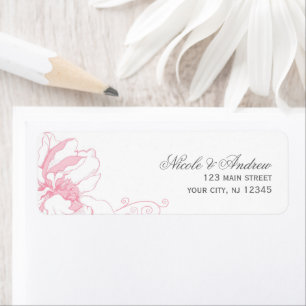 Delicate Floral Wedding Address Labels