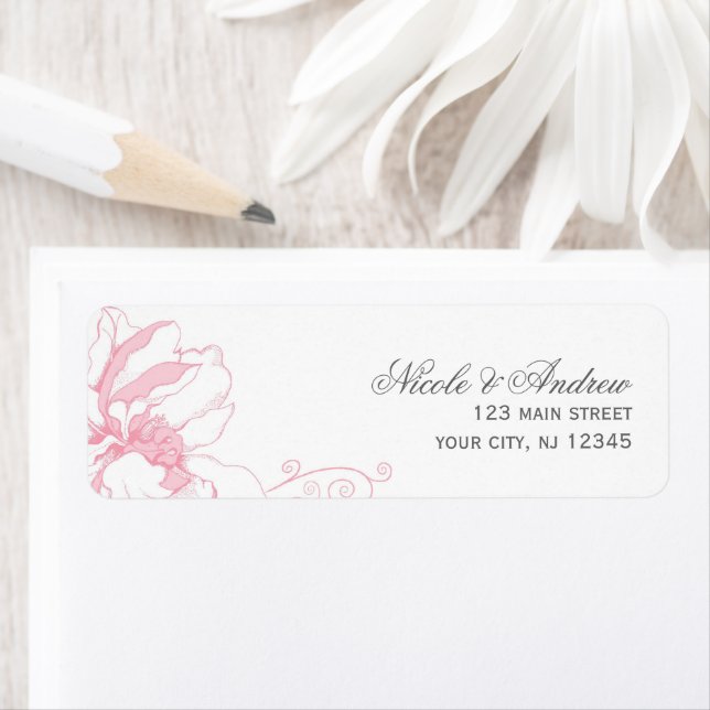 Delicate Floral Wedding Address Labels (Insitu)
