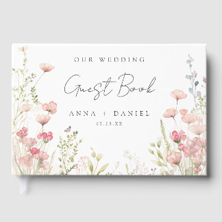 Delicate Floral Wedding Guest Book