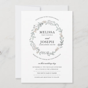 Delicate Floral Wedding Invitation