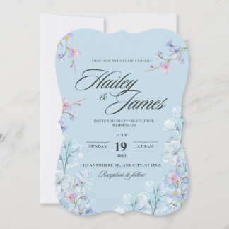 Delicate Floral Wedding Invitation 