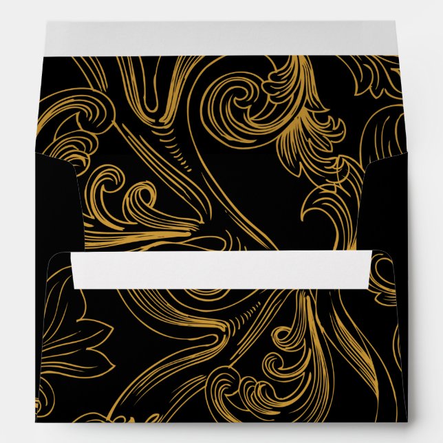 Delicate Floral Wedding Invitation Envelope (Back (Bottom))