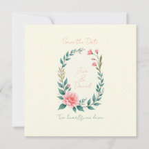 Delicate Floral Wreath Invitation