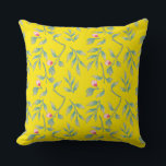 Delicate Florals Blazing Yellow  Cushion<br><div class="desc">Personalise the text with your details. Matching products are available. Feel free to get in touch with me to suggest items for this set or seek further assistance.</div>