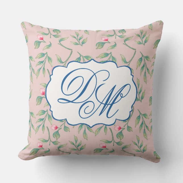 Delicate Florals Mauve Chalk Cushion (Front)