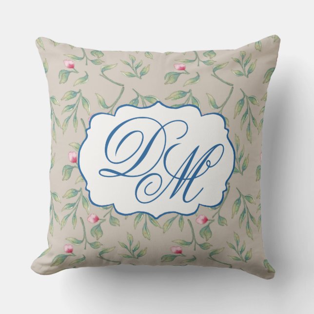 Delicate Florals Perfectly Pale  Cushion (Front)