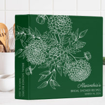 Delicate Flower Illustration Bridal Shower Recipe 