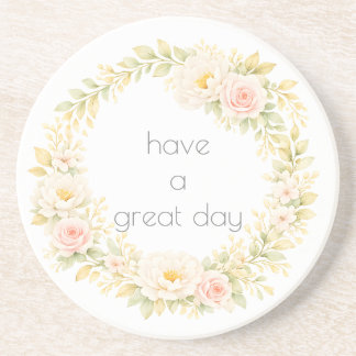Delicate flower wreath coaster