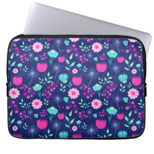 Delicate Flowers and Botanical Details Laptop Sleeve
