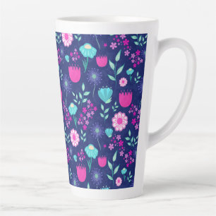 Delicate Flowers and Botanical Details Latte Mug
