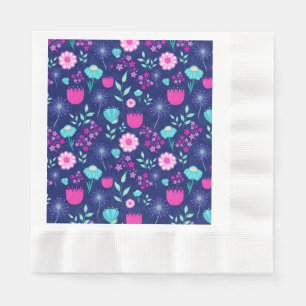 Delicate Flowers and Botanical Details Napkin