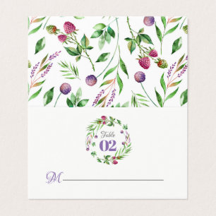 Delicate flowers & Berries Pattern With Wreath Business Card