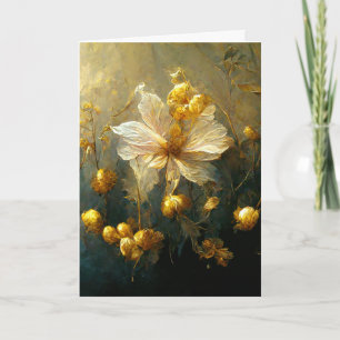 Delicate Flowers in Golden Sunshine Greeting Card