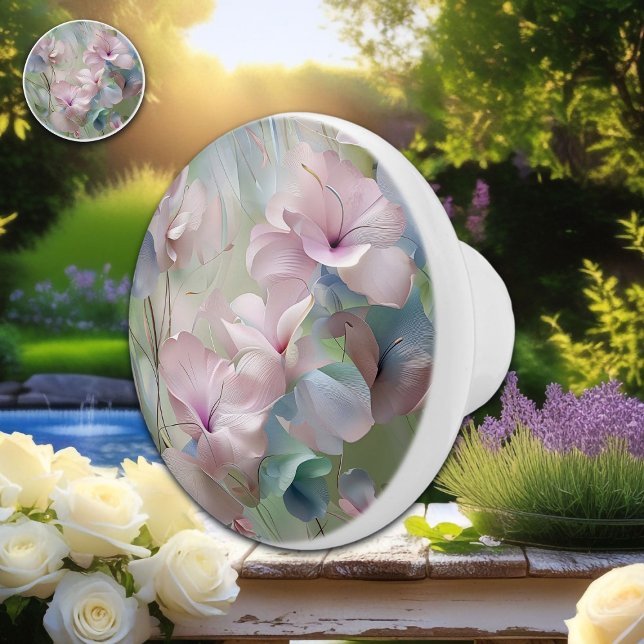 Delicate Flowers in Pastel Colours Ceramic Knob (Creator Uploaded)