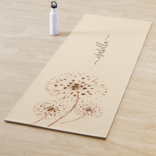 Delicate Flowers Light Peach Cream Personalised Yoga Mat