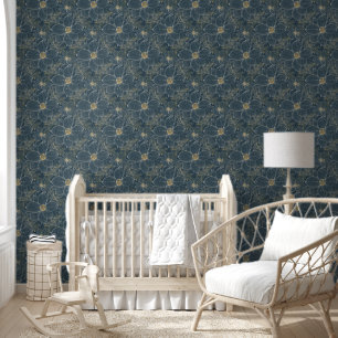 Delicate flowers - line art seamless pattern 2 wallpaper