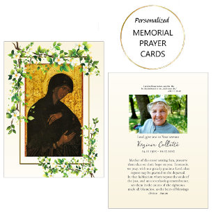 Delicate Flowers Orthodox Memorial Prayer Card
