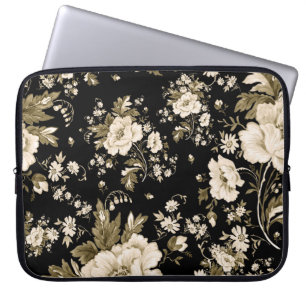 Delicate flowers: watercolor seamless pattern. laptop sleeve