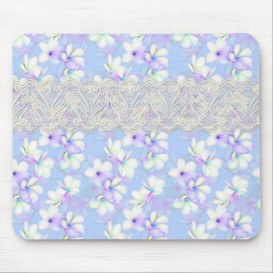Delicate Flowery and Lace Mouse Pad