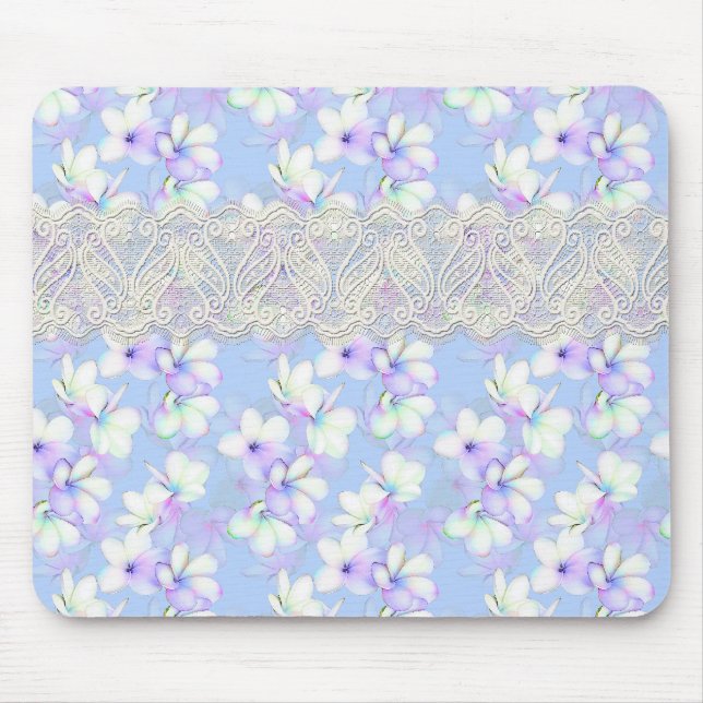 Delicate Flowery and Lace Mouse Pad (Front)