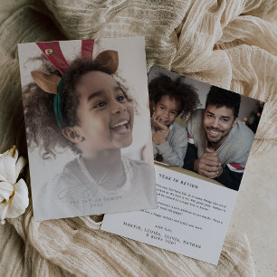 Delicate Foil Joyful Year In Review Photo Holiday Card
