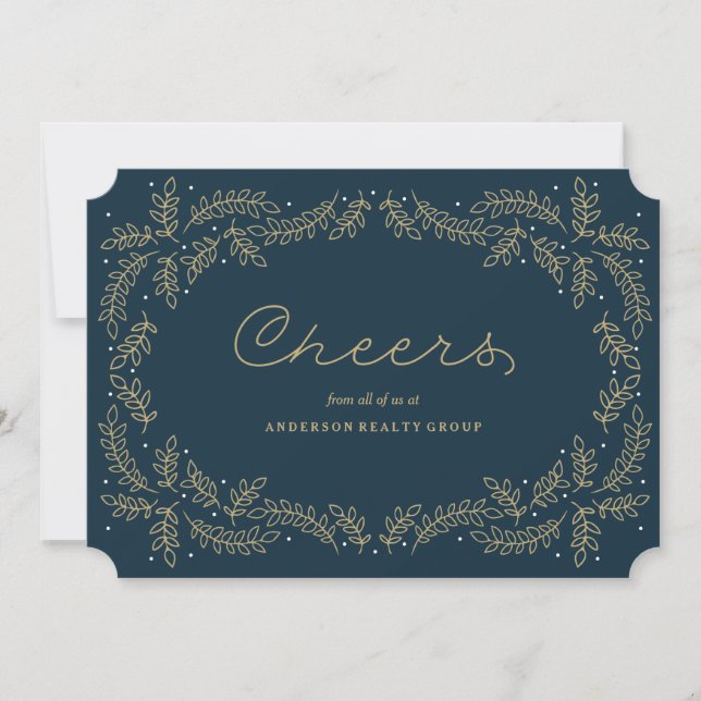 Delicate Foliage Corporate Holiday Invitation (Front)