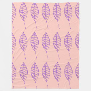 Delicate Foliage Grid Fleece Blanket