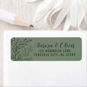 Delicate Foliage   Sage Green   Return Address Return Address Label