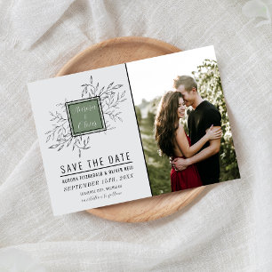 Delicate Foliage   Sage Green   Wedding Save The Date