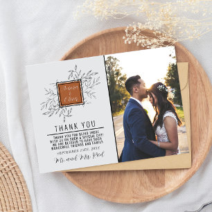 Delicate Foliage Terracotta Wedding Thank You Card