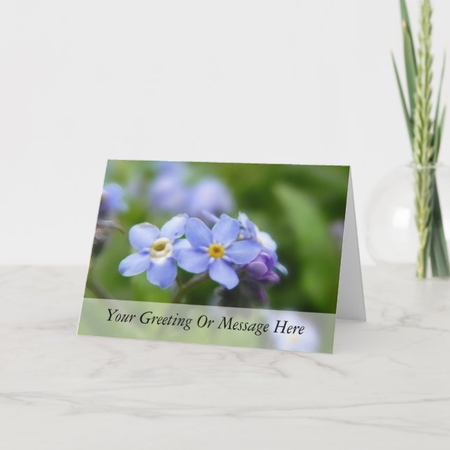 Delicate Forget Me Not Flowers Card (Front)