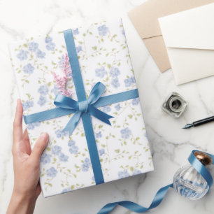 Delicate Forget-Me-Not Wildflower Botanical Wrapping Paper