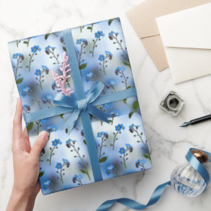 Delicate Forget-Me-Nots in Airy Blue Wrapping Paper