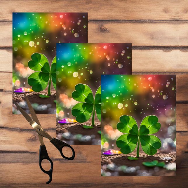 Delicate four-leaf clover in the sunlight tissue paper (Creator Uploaded)
