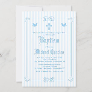 Delicate Frame Blue Religious Invitation