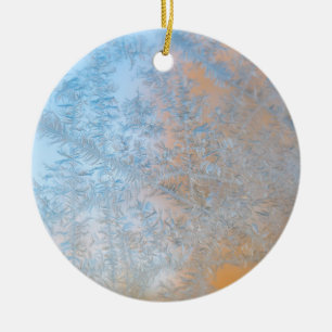 Delicate frost pattern, Wisconsin Ceramic Tree Decoration