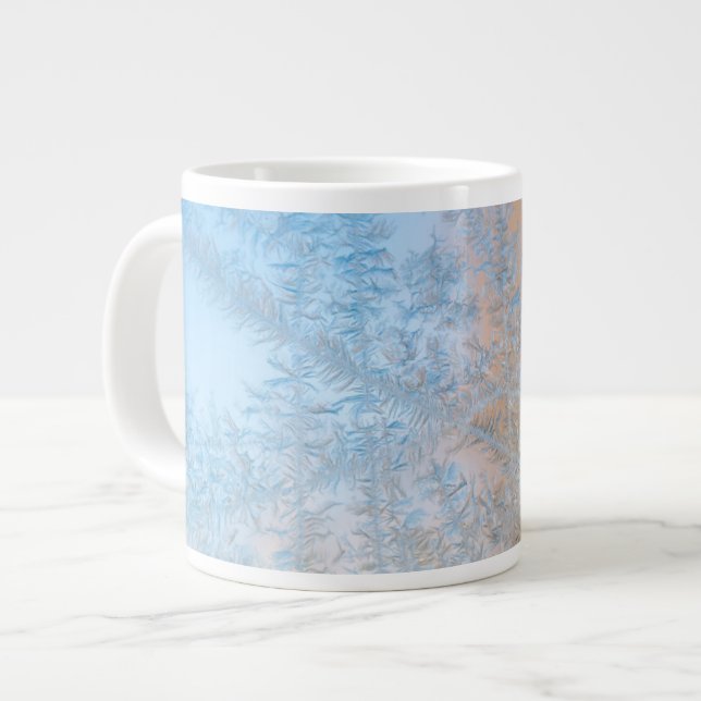 Delicate frost pattern, Wisconsin Large Coffee Mug (Front Left)