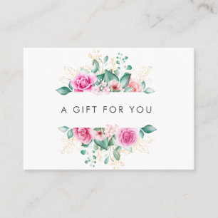 delicate garden floral pink roses gift certificate