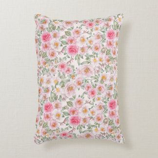 Delicate garden roses decorative cushion