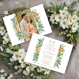 Delicate Garland Azahar Orange Blossoms & Greenery Invitation