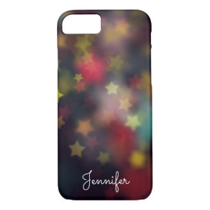 Delicate girly star gold bokeh personalised iPhone 8/7 case