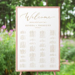 Delicate Gold Alphabetical Seating Chart<br><div class="desc">This delicate gold alphabetical seating chart poster is perfect for a modern wedding. This sign can be used to organise your guests alphabetically or by table number by changing the names of the headings. The romantic minimalist design features lovely and elegant champagne golden yellow typography on a white background with...</div>