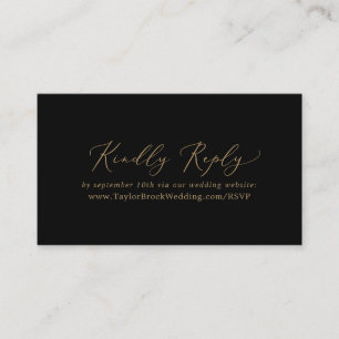 Delicate Gold and Black Wedding Website RSVP Enclosure Card