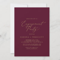 Delicate Gold and Burgundy Engagement Party
