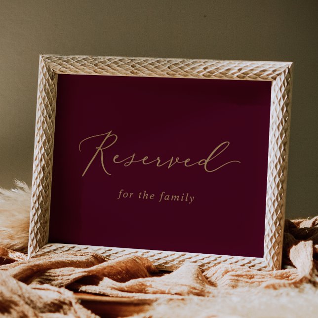 Delicate Gold and Burgundy Reserved for Family Poster (Creator Uploaded)