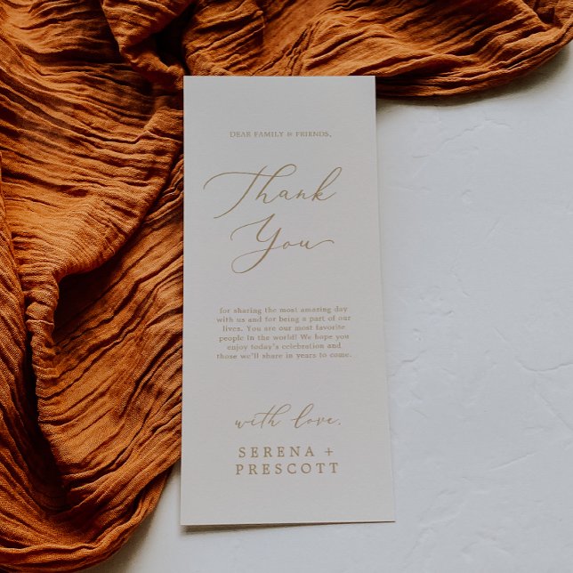 Delicate Gold and Cream Printable Thank You Card (Creator Uploaded)