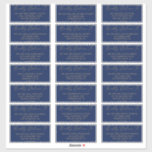 Delicate Gold and Navy Guest Address Labels<br><div class="desc">These delicate gold and navy wedding guest address labels are perfect for a modern wedding. The romantic minimalist design features lovely and elegant champagne golden yellow typography on a navy blue background with a clean and simple look. Customise each label with the name and address of your guests. 21 labels...</div>